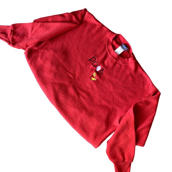 Vintage 90's POOH 100 ACRE COLLECTION Women's Red Crewneck Sweatshirt L - Picture 2 of 7